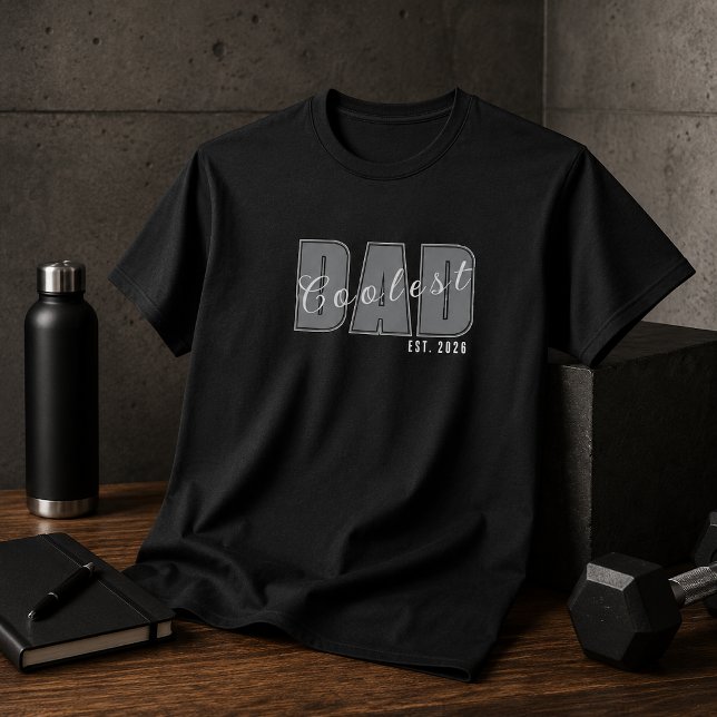 Camiseta Papá Más Genial Est. Año Personalizado Script Blan (Subido por el creador)