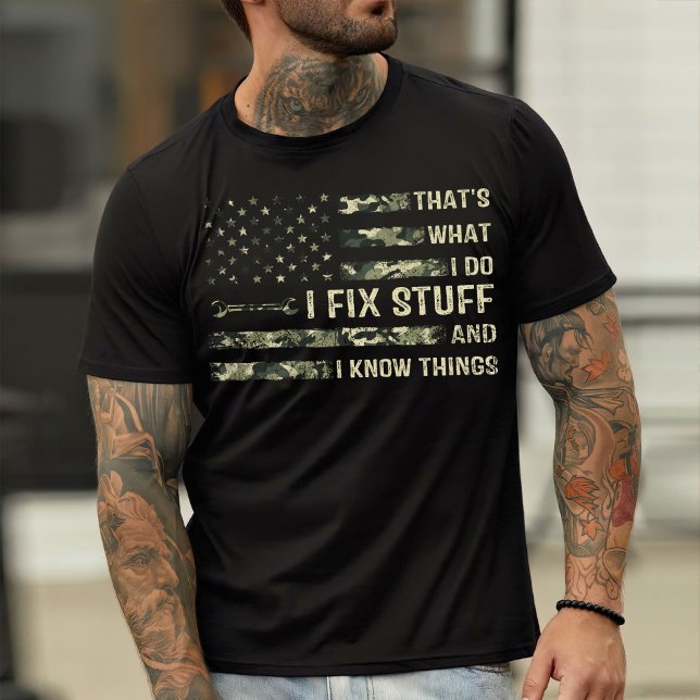 Camiseta Papá Mecánico Gracioso, Arreglo Cosas Y Sé Cosas (Subido por el creador)