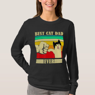 Camiseta Papá Mejor Gato De Los Hombres Papi Padre Día Gi
