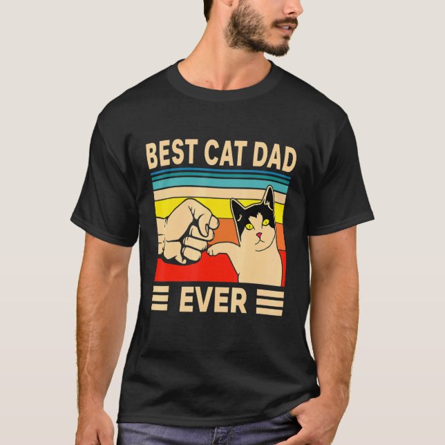Camiseta Papá mejor gato del hombre que nunca papá papá pad (Anverso)