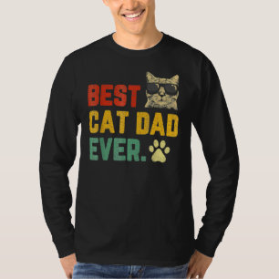 Camiseta Papá mejor gato retro vintage que padre de gato