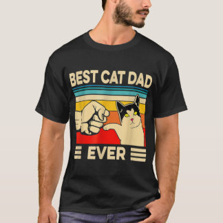 Camiseta Papá Mejor Gato Vintage Papel Gato Divertido Padre