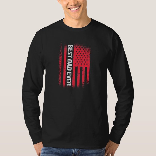 Camiseta Papá Mejor Padre Que Nunca Bandera Patriótica Esta (Anverso)