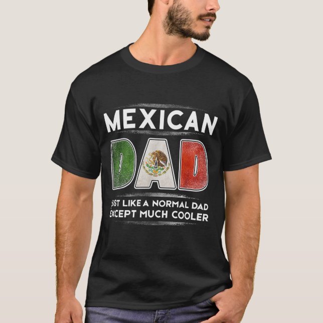 Camiseta Papá mexicano es la bandera del Día del Padre much (Anverso)