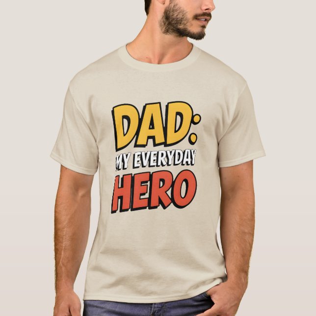 Camiseta Papá: Mi héroe diario (Anverso)