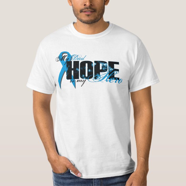 Camiseta Papá mi héroe - esperanza de la próstata (Anverso)