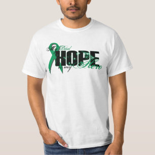 Camiseta Papá mi héroe - esperanza del cáncer del riñó