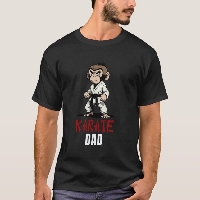 Camiseta Papá Mono Karate Clásico (Anverso)