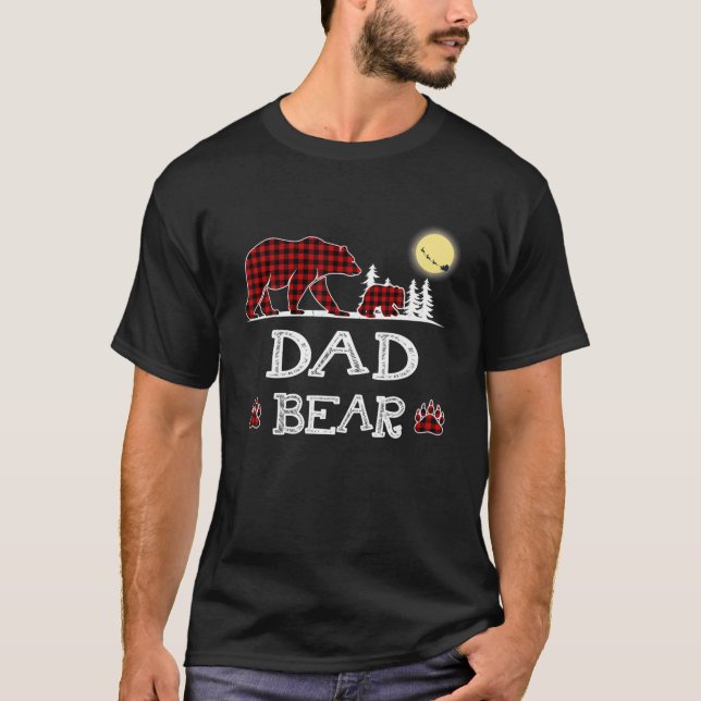 Camiseta Papá Navidades de oso Pajama Familia de búfalos ro (Anverso)