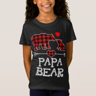 Camiseta Papa Navidades del oso Pajama Red Plaid Buffalo Fa
