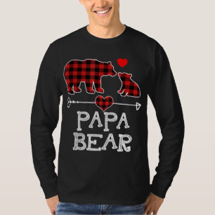 Camiseta Papa Navidades del oso Pajama Red Plaid Buffalo Fa