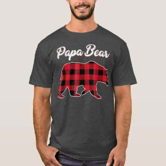 Camiseta Papa Navidades del oso Pajama Red Plaid Buffalo Fa