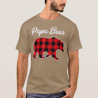 Camiseta Papa Navidades del oso Pajama Red Plaid Buffalo Fa
