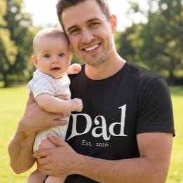 Camiseta Papá Negro Establecido Nuevo Papá Simple Negrita