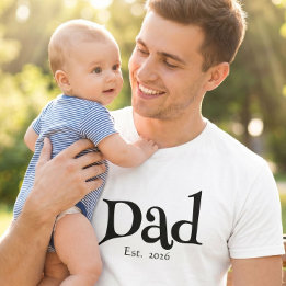Camiseta Papá Negro Estilo Simple Establecido Nuevo Papá