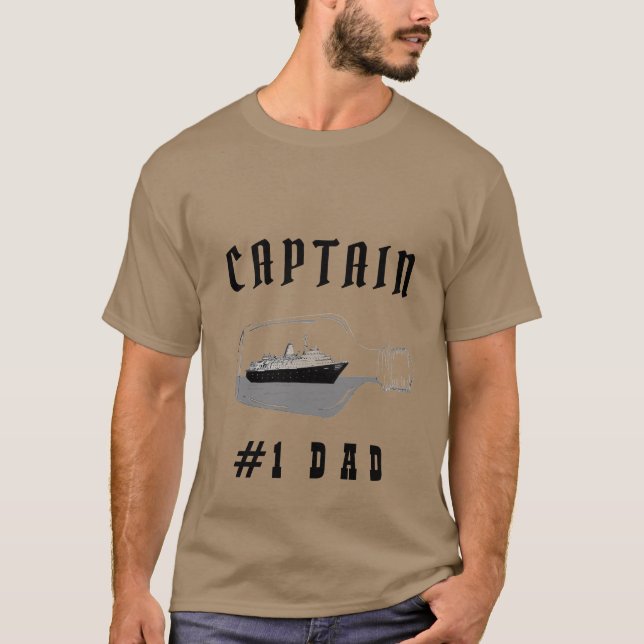 Camiseta Papá Negro Padre Moderno Capitán Khaki (Anverso)