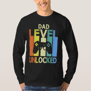 Camiseta Papá Nivel Desbloqueado Feliz Día del Padre Jugado