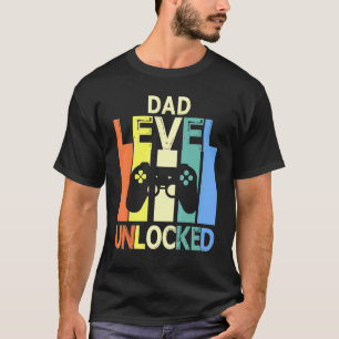 Camiseta Papá Nivel Desbloqueado Feliz Día del Padre Jugado