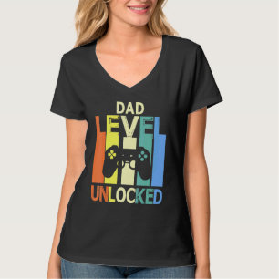 Camiseta Papá Nivel Desbloqueado Feliz Día del Padre Jugado