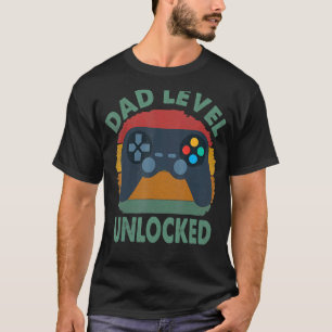 Camiseta Papá Nivel Desbloqueado Primera Vez Papá Nuevo Pad