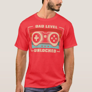 Camiseta Papá Nivel Desbloqueado Video Game Addict Nuevo Pa