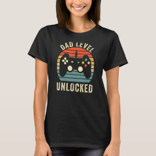 Camiseta Papá Nivel Desbloqueado Videojuegos Retro Gaming D