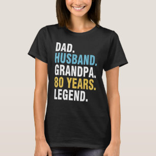 Camiseta Papá Noel abuelo de 80 años Feliz cumpleaños pa