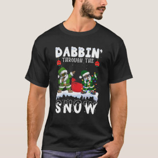 Camiseta Papá Noel Africano-Estadounidense negro golpeando 