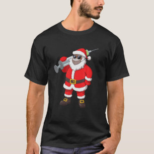 Camiseta Papá Noel Africano-Estadounidense Vacunado En Másc