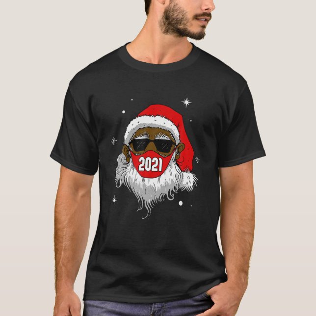 Camiseta Papá Noel afroamericano coincide con Navidades Pa (Anverso)