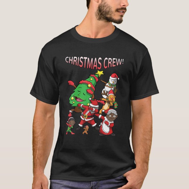 Camiseta Papá Noel, afroamericano, equipo de Navidades negr (Anverso)