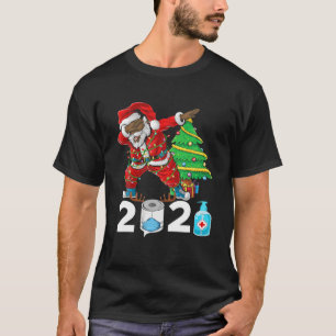 Camiseta Papá Noel afroamericano negro con máscara Chris
