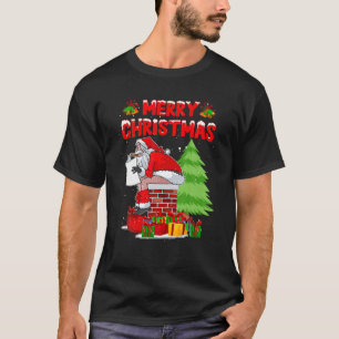 Camiseta Papá Noel Apretando La Chimenea Navidades Feo Paja