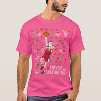 Camiseta Papá Noel Baloncesto Navidades feos nadando