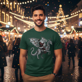 Camiseta Papá Noel Borracho Montando un Dragón