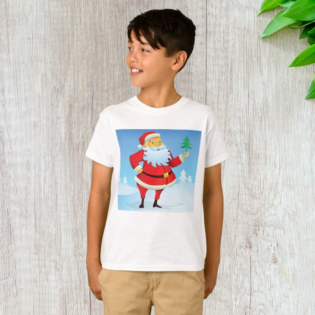 Camiseta Papá Noel caprichoso con un pequeño árbol de Navid (Subido por el creador)