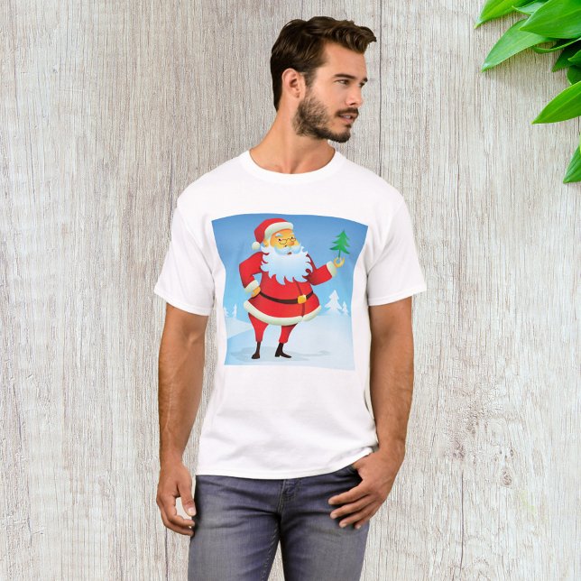 Camiseta Papá Noel caprichoso con un pequeño árbol de Navid (Subido por el creador)