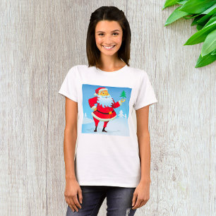 Camiseta Papá Noel caprichoso con un pequeño árbol de Navid