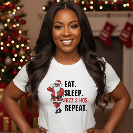 Camiseta Papá Noel Come Duerme Rizzmas Repite Navidad