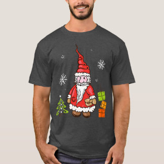 Camiseta Papá Noel con árbol de Navidad y copos de nieve Xm