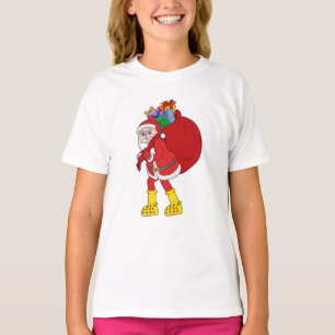 Camiseta Papá Noel con botas amarillas grandes