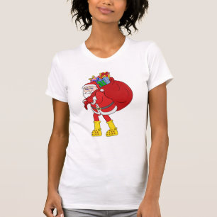Camiseta Papá Noel con botas amarillas grandes