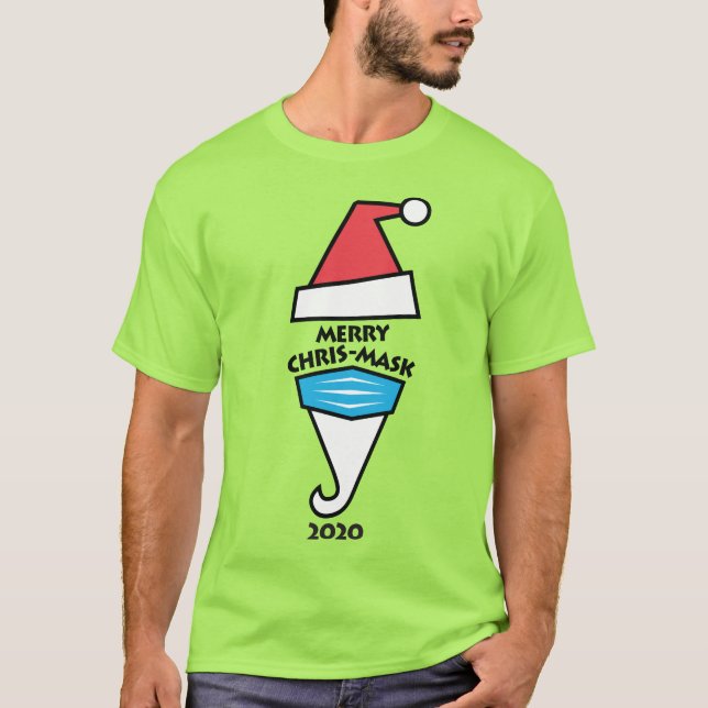 Camiseta Papá Noel con el diseño de la máscara Chris-2020 (Anverso)