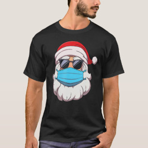 Camiseta Papá Noel con máscara y gafas de sol Cuarentena Ho