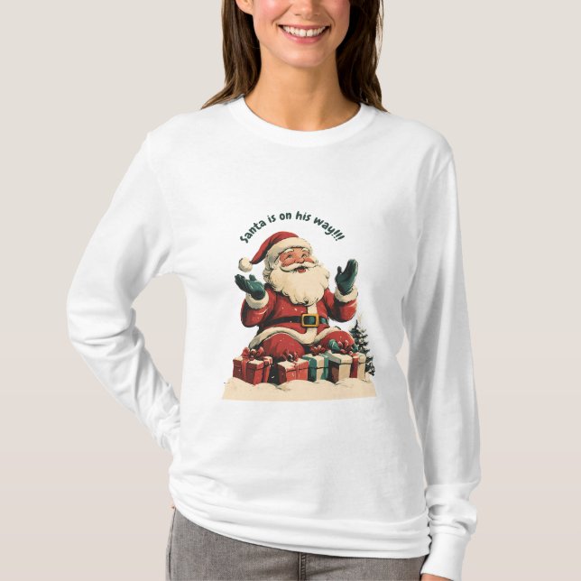 Camiseta Papá Noel con regalos de Navidad (Anverso)