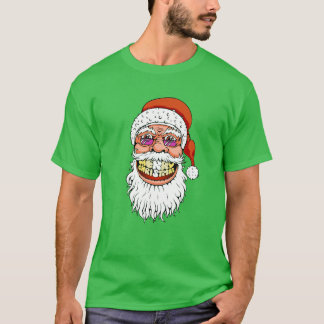 Camiseta Papá Noel con sonrisa de las Felices Navidad