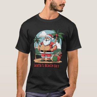 Camiseta Papá Noel con un giro: día de playa