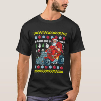 Camiseta Papá Noel conduciendo un Hot Rod feo