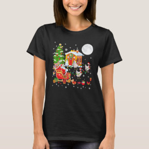Camiseta Papá Noel de Navidad Trineo Reno Tres Pollos de Sa