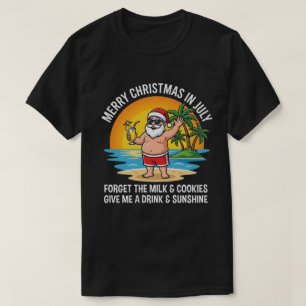 Camiseta Papá Noel de playa Navidad en julio Papá Noel de